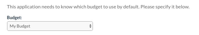 OAuth Default Budget Selection